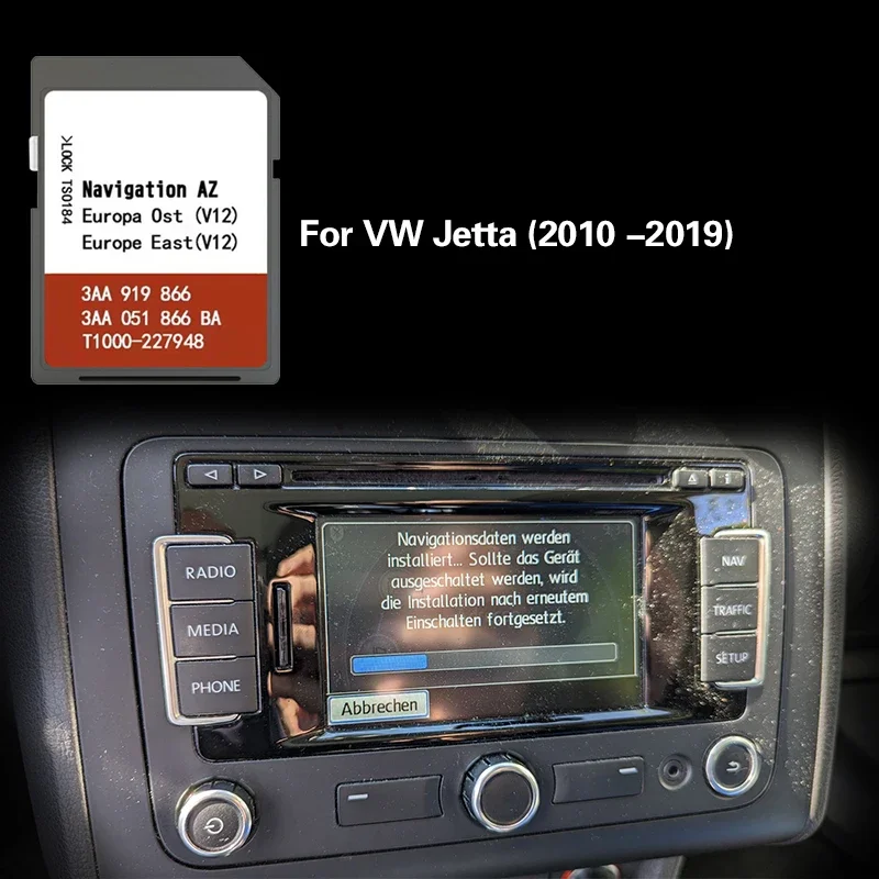 USE for VW Jetta (2010 -2019) Map Cover Czech Republic Ukraine Navigation SD Card