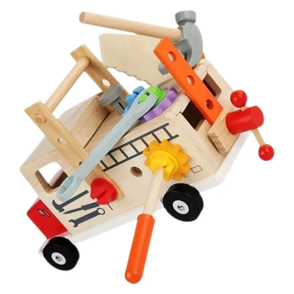 

1Set Portable Children's Wooden Nut Toolbox Simulation Set Toddler Educational Learning Tool Kid Cognitive Development