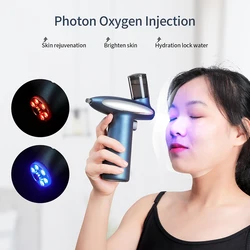 Red/Blue Photon Skin Hydrator Make Up Skin Moisturizing Nano Mist Sprayer Face Steamer Spray Airbrush Water Oxygen Injection