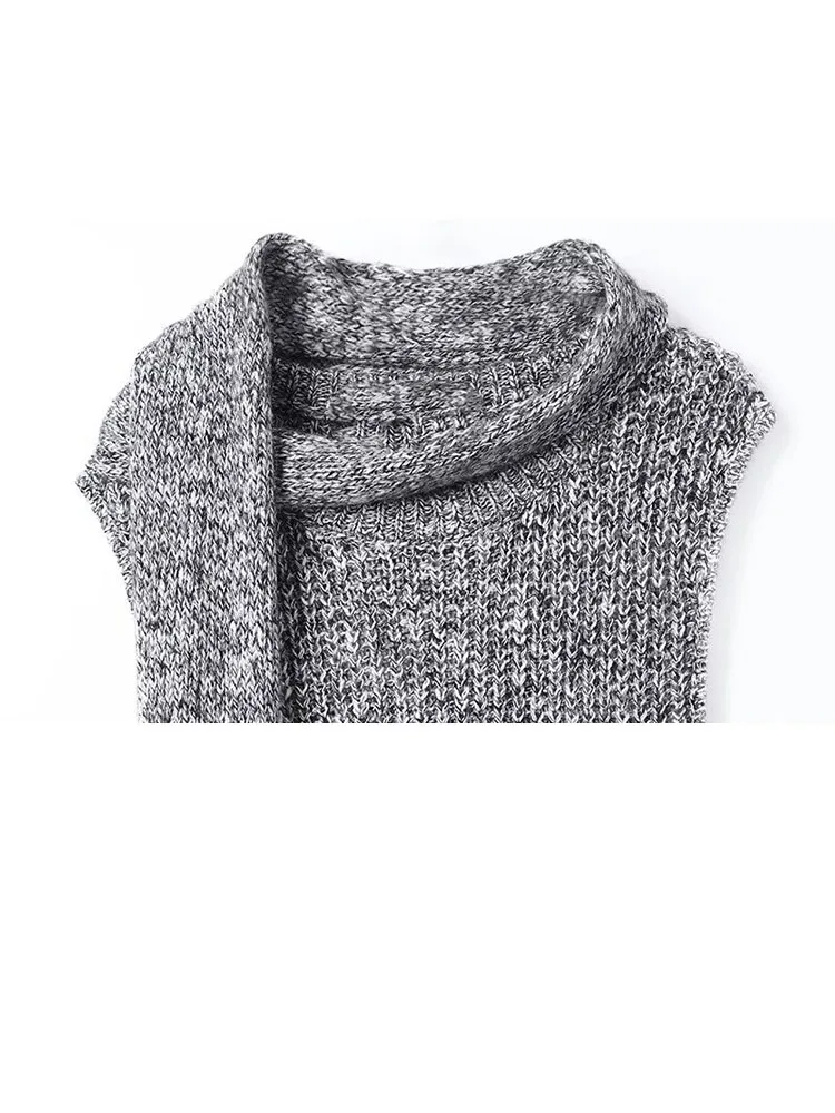 HH feminino inverno deslocamento cachecol decote franjas bainha manga comprida camisola de malha moda feminina versátil pulôver camisola