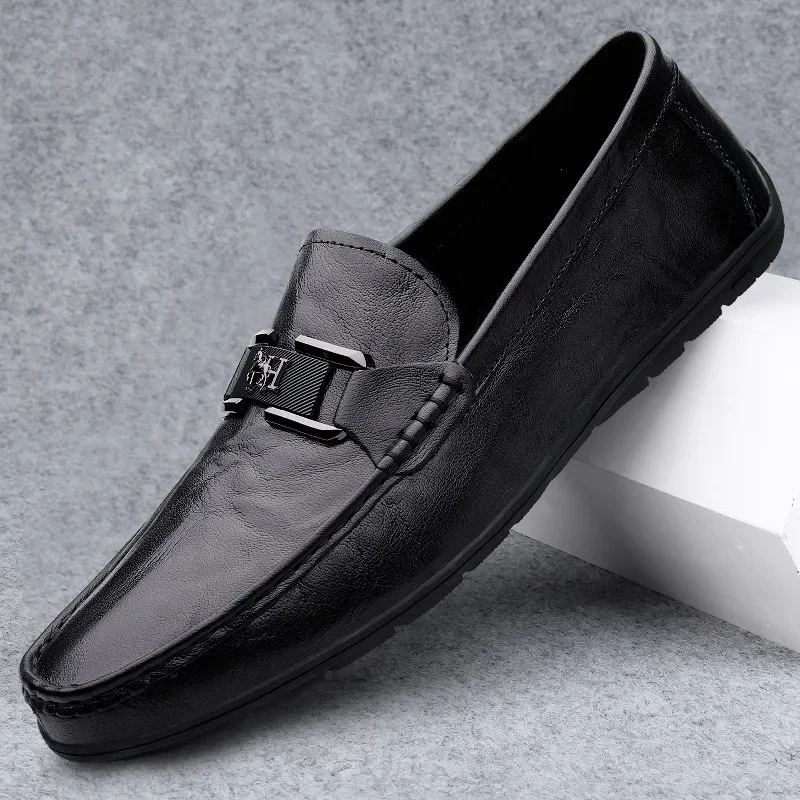 

Genuine Leather Men's Loafers Comfortable Men's Casual Shoes 2025 New Soft Men Flats Slip-on Shoes for Men Zapatos Para Hombre