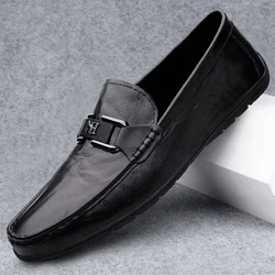 Genuine Leather Men's Loafers Comfortable Men's Casual Shoes 2025 New Soft Men Flats Slip-on Shoes for Men Zapatos Para Hombre