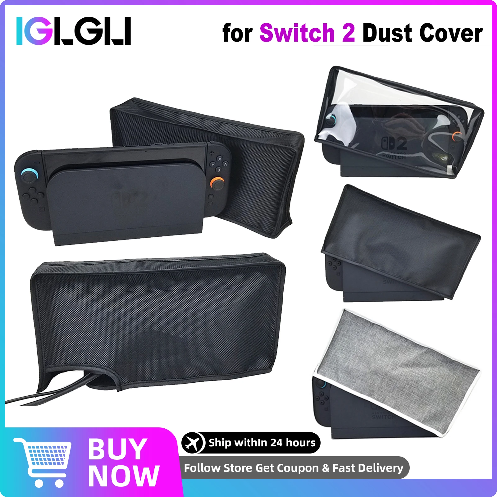

Dust Cover for Nintendo Switch 2(2025) Anti-Scratch Cloth Dustproof Case Protective Sleeve for Console&Dock Switch2 Accessories