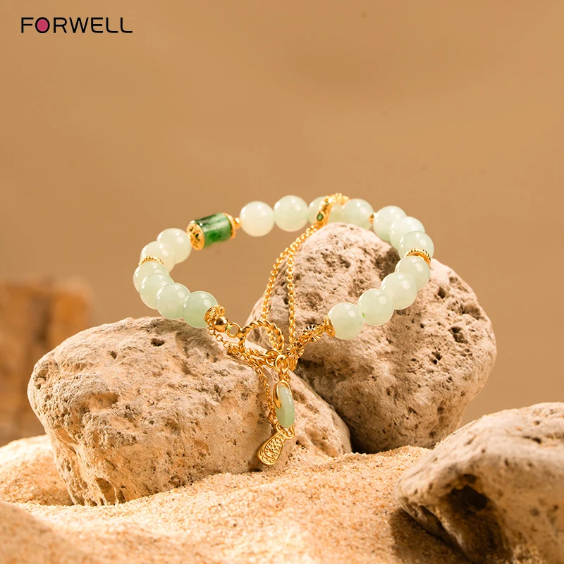 

FORWELL High Quality Bracelet Natural Jadeite Peace Buckle Bracelet Exquisite Elegant Simple High-grade Girls Fashion Jewelry