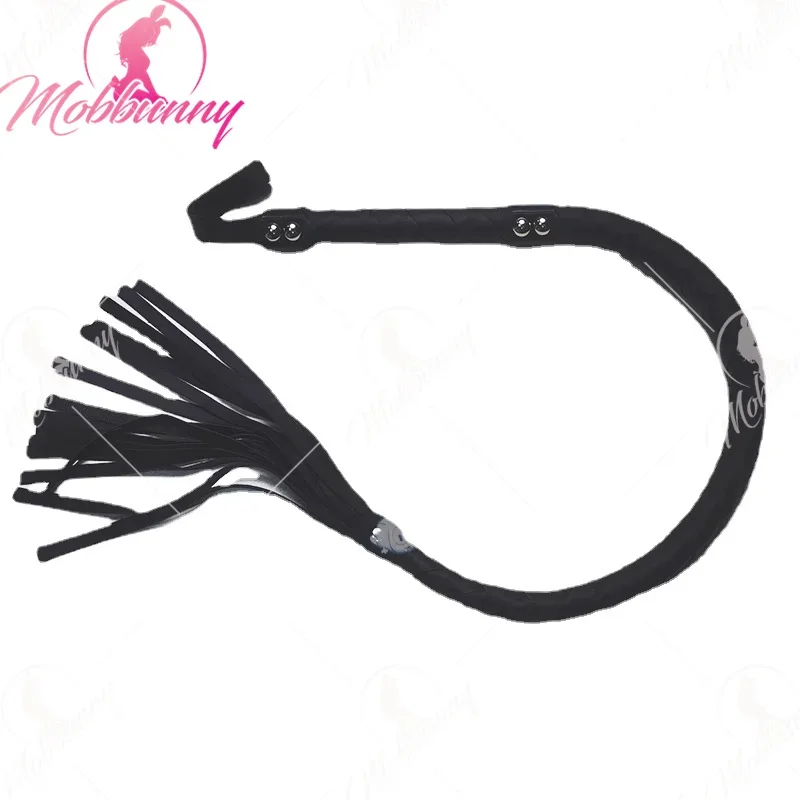 

Mobbunny Black Whip Women Sexy Dark Black Nun Style Pu Leather Whip Cosplay Props Accessories for Halloween