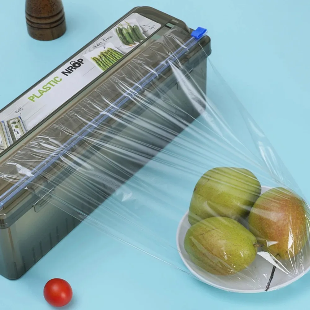 Plastic Food Wrap Dispenser Reusable Foil Holder Foil Cutting Machine Cutter Organizer Roll Box Film Dispenser Cutting Box