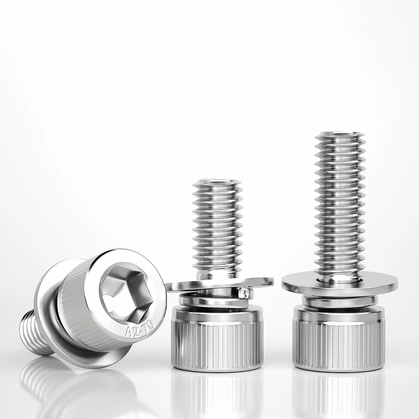 M3 M4 M5 M6 M8 M10 M12 Hexagon Socket Cap Sem Screws 304 Stainless Steel Hex Socket Cup Spring Gasket Assemble Bolts