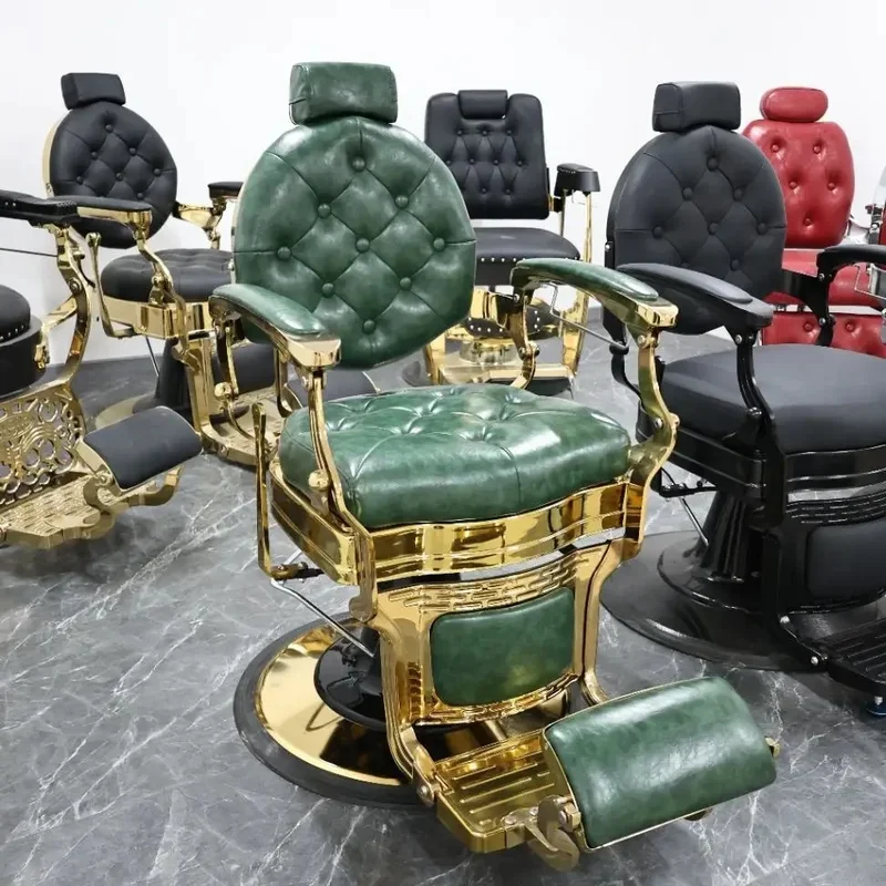 Luxury Barber Shop Barber Chair, 360 Rotatable and Lie Diagonally, Hydraulic Lift, Chairs, Beauty Hair Cut Salon Furniture