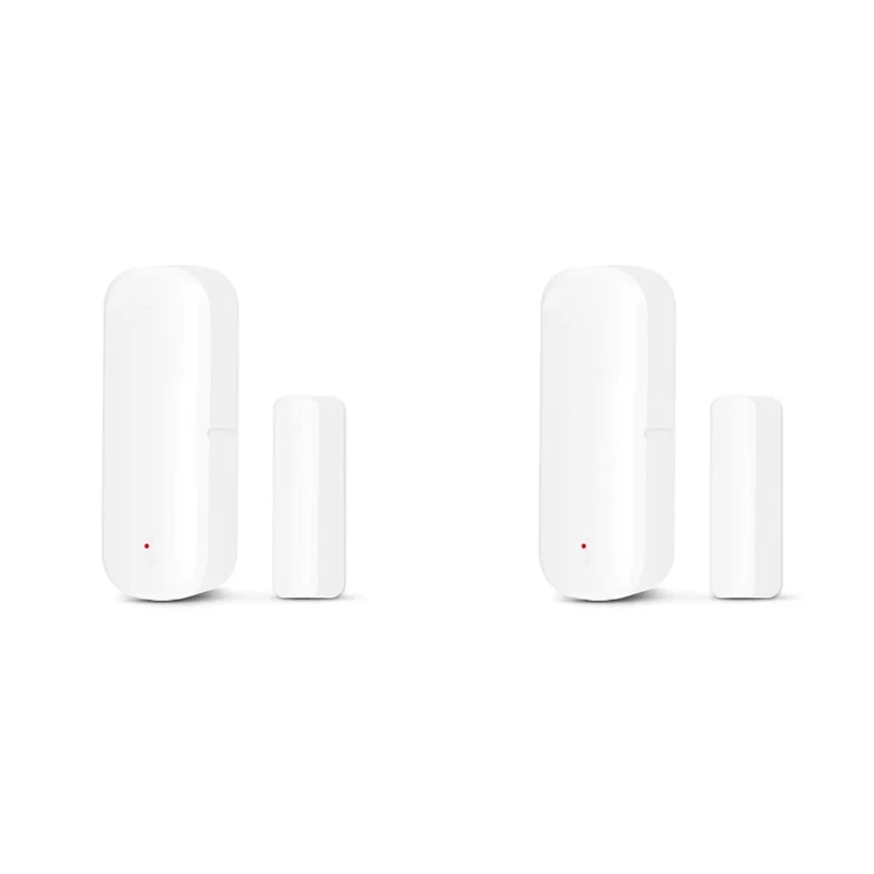 

【BRILLIANT 】2X Tuya Wifi Smart Door Window Sensor Home Indoor Door Magnetic Detector Compatible With Alexa & Google Home White