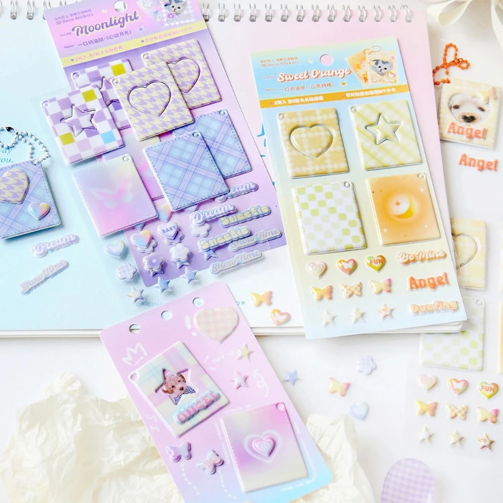 Cute 3D Sponge Deco Sticker - Kawaii & Aesthetic Stickers with Adorable Designs - 90*150mm, 2 Sheets - Scrapbooking, DIY Crafts