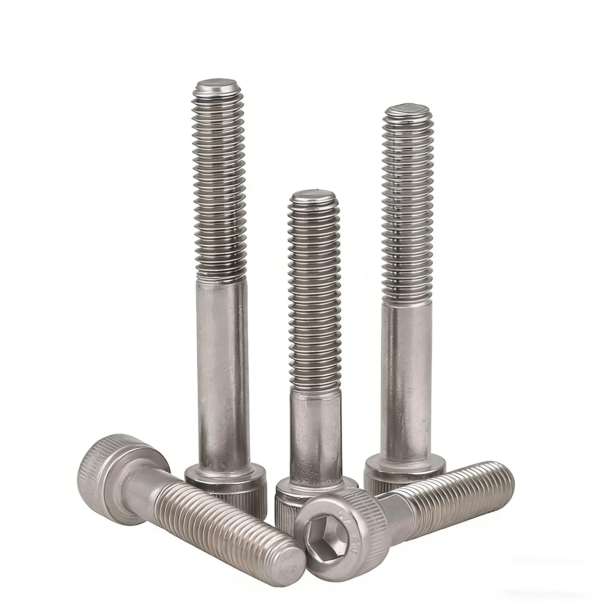 3/8-16 UNC DIN912 SUS304 Stainless Steel Hexagon Socket Knurled Cap Head Screws Allen Bolts Full/Partial Threaded