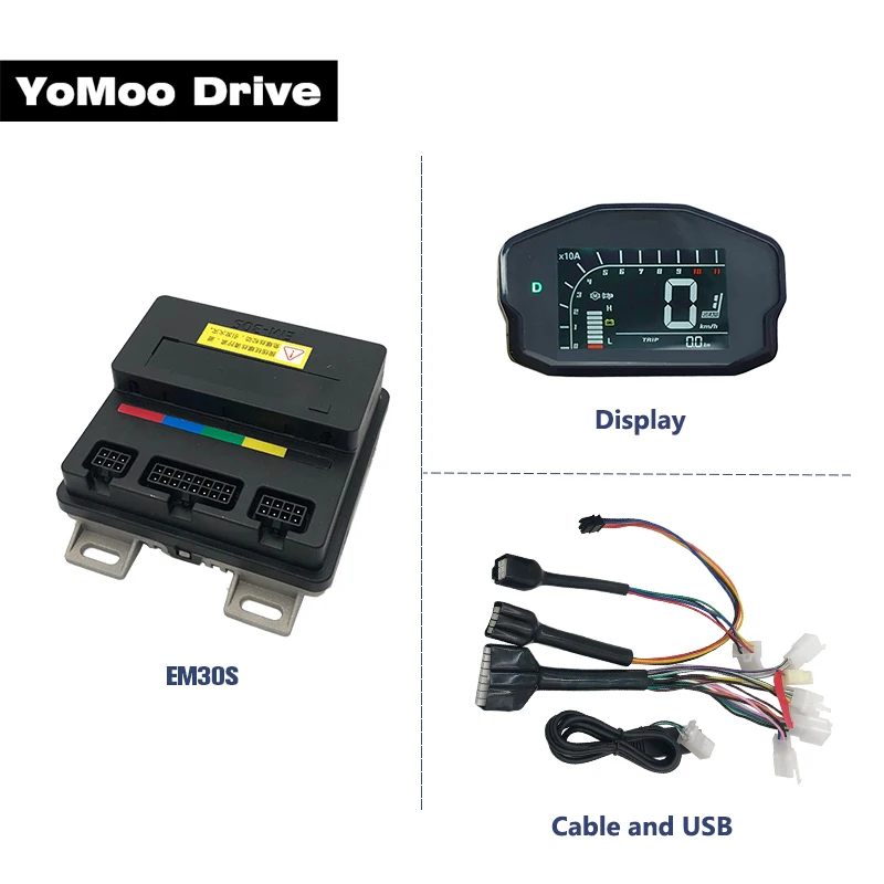 

500W-1000W VOTOL EM30S 35A Smart BLDC Sine Wave Controller With DKD Display And USB Cable For Electric Bike Scooter Motorcycles
