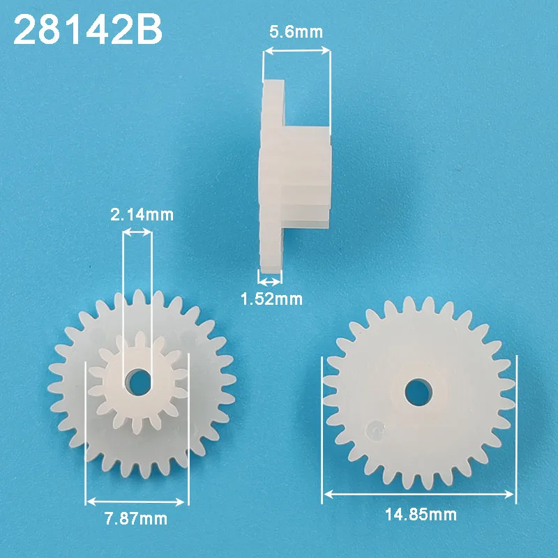 28142B 0.5M Plastic POM Gear Diameter 15mm 28 Teeth 14 Teeth Double Layer Gear 2.05mm Hole DIY Toy Parts Accessories 28+14T