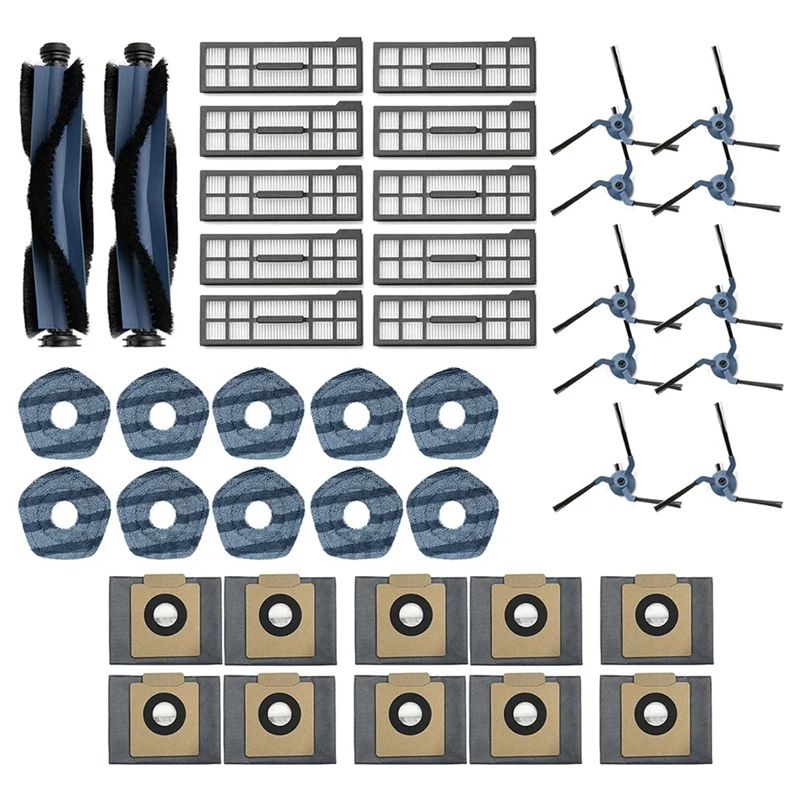 ل Eufy X10 Pro Omni استبدال أجزاء الملحقات الأسطوانة الجانب فرشاة مرشحات ممسحة أكياس الغبار القماش