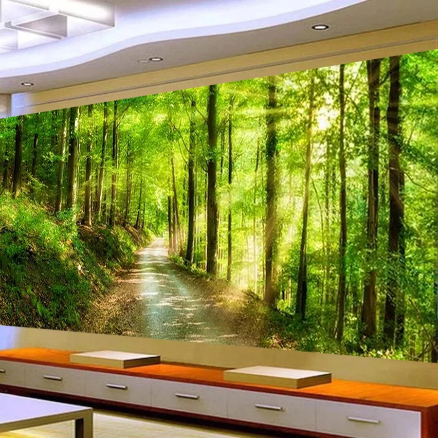 

New Diamond Painting Large Size Green Forest Path Diy Full Mosaic Embroidery Scenic River Picture Jewelry Cross Stitch Kits