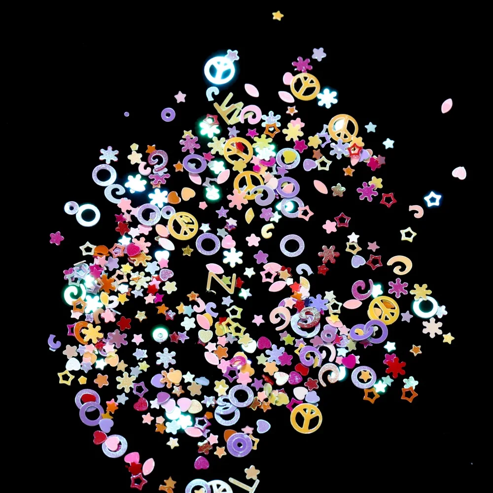 20g 3D Hollow Out Snowflake Sequins Glitter Heart Epoxy Resin Fillers for DIY Mold Crafts Wedding Decorations Nail Art Fillings