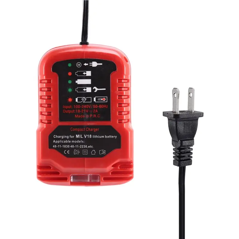 

2026 HOT Portable 100V-240V Li- Battery Mini Compact For 18V For M18 18V Lithium Battery (US) US Plu