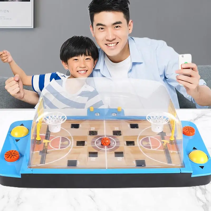 Basketball Board Game Kid's Mini Basketball Kit Mini Tabletop Games With Smooth Edges For School Travel Party Team Building And