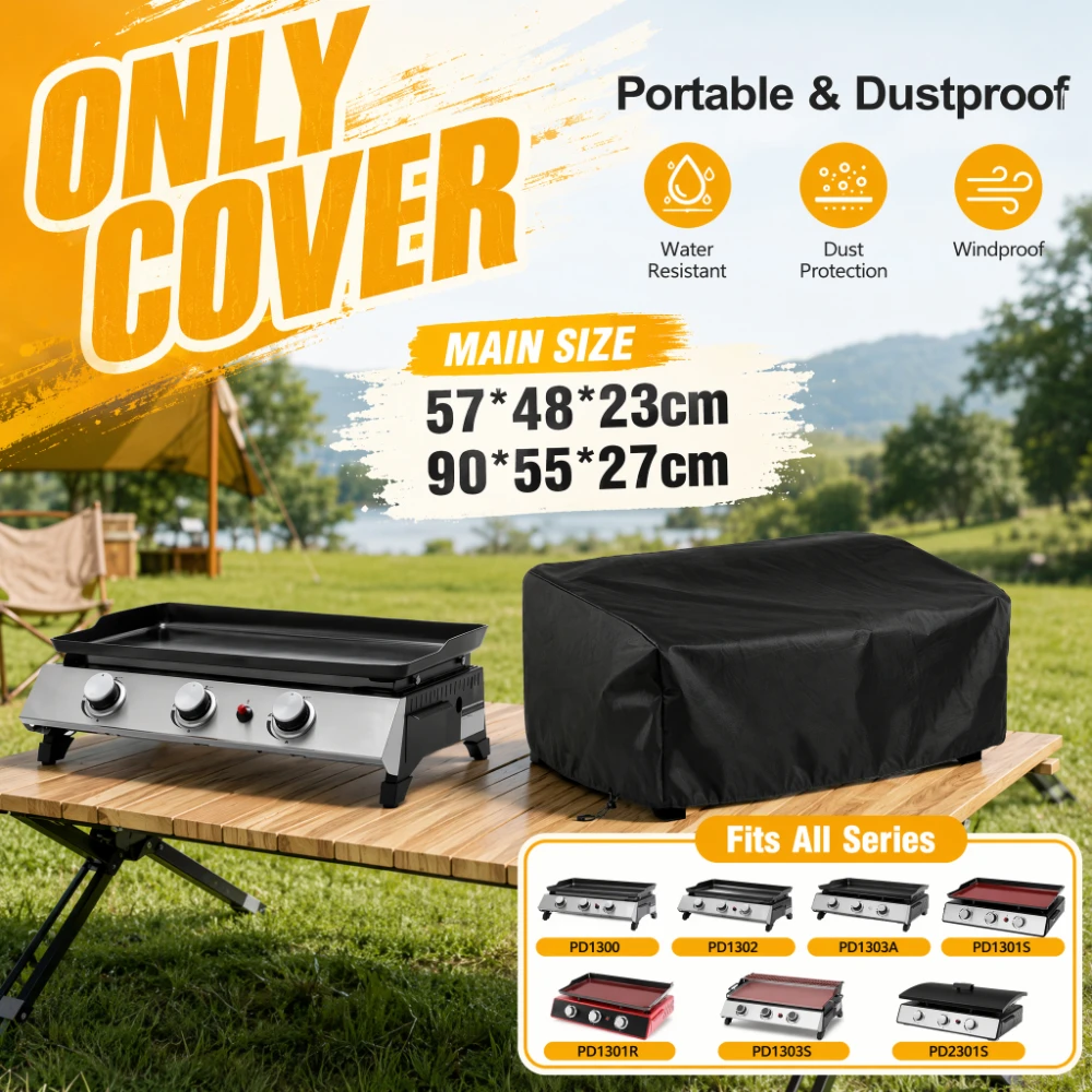 Portable Griddle Cover for 17–35 Inch Gas Grills, Heavy Duty 600D Polyester Outdoor BBQ Accessory