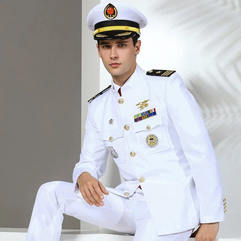 American sailor costume single white suit and accessories