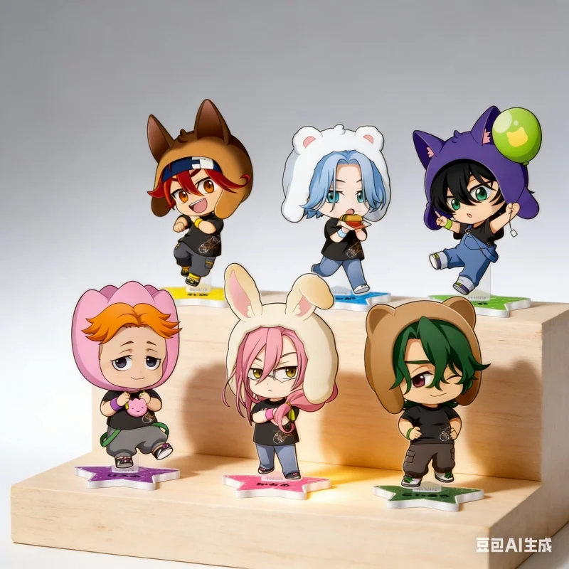 Anime SK8 the Infinity 10CM versión Q muñeca acrílica con soporte Anime Langa/Reki/Miya figura coleccionable modelo Cosplay juguete para regalo