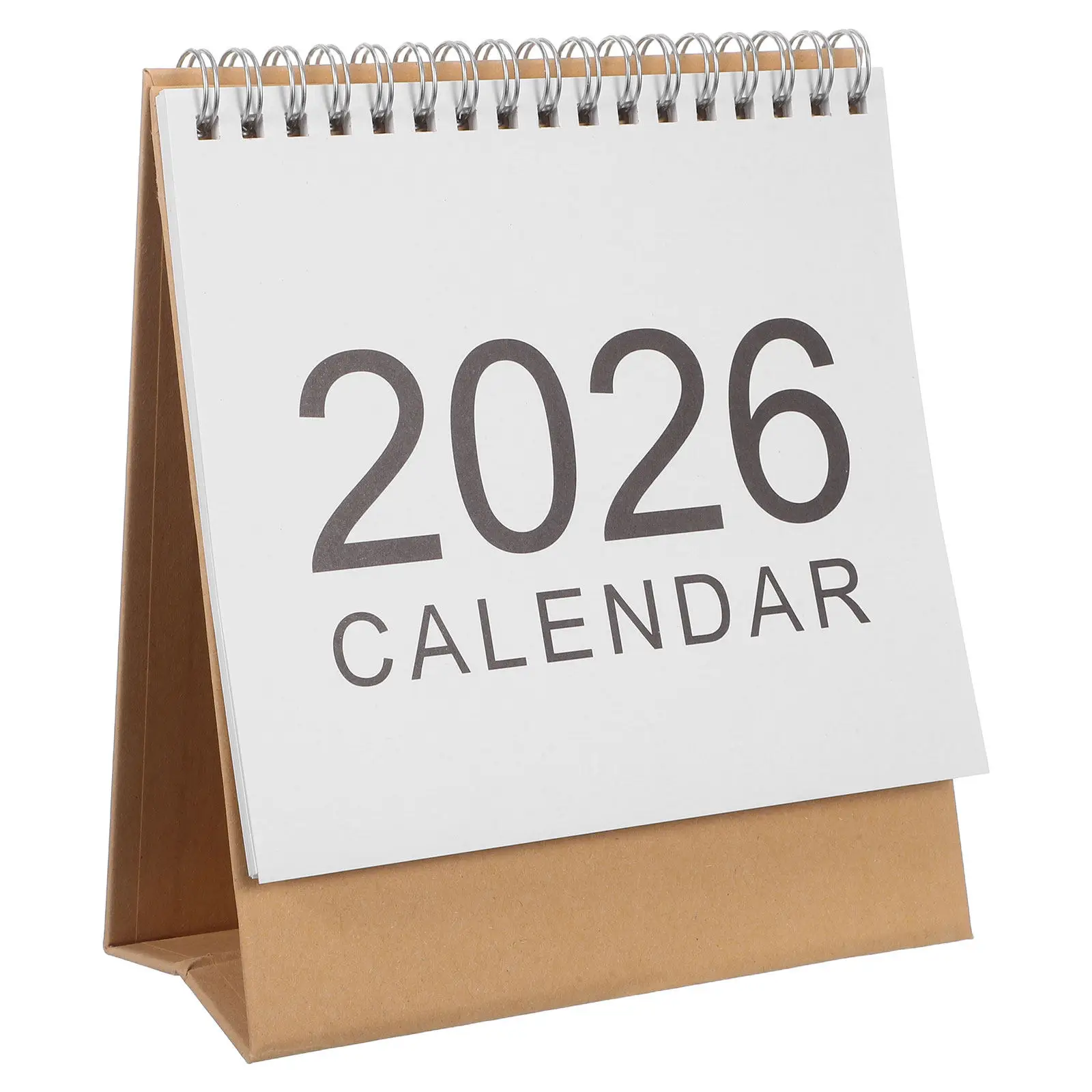 

2026 Small Desktop Calendar Modern Minimalist Standing Desk Planner Full Year Layout Thick Ink Resistant Paper for Students