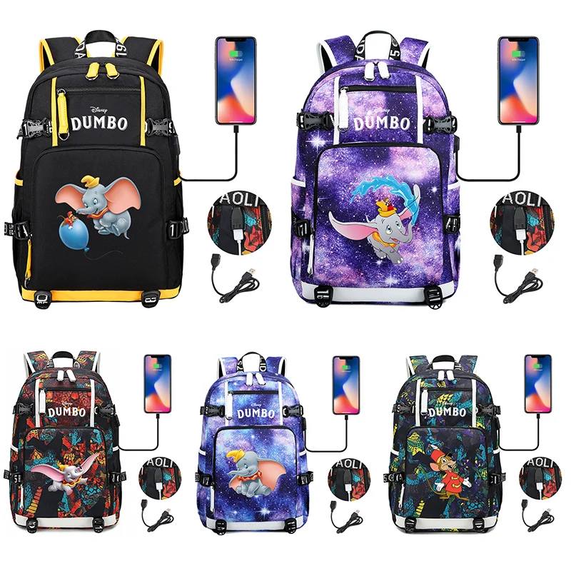 

Dumbo Multifuction Boys Students Schoolbag Large Capacity Laptop Bag Waterproof USB Charging Backpack Outdoor Camping Bag