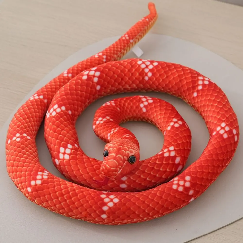 Brown/Green/Red Simulation Snake Plush Toy 80/110cm Cute Snake Stuffed Toys Lovely Funny Animal Plush Doll Children