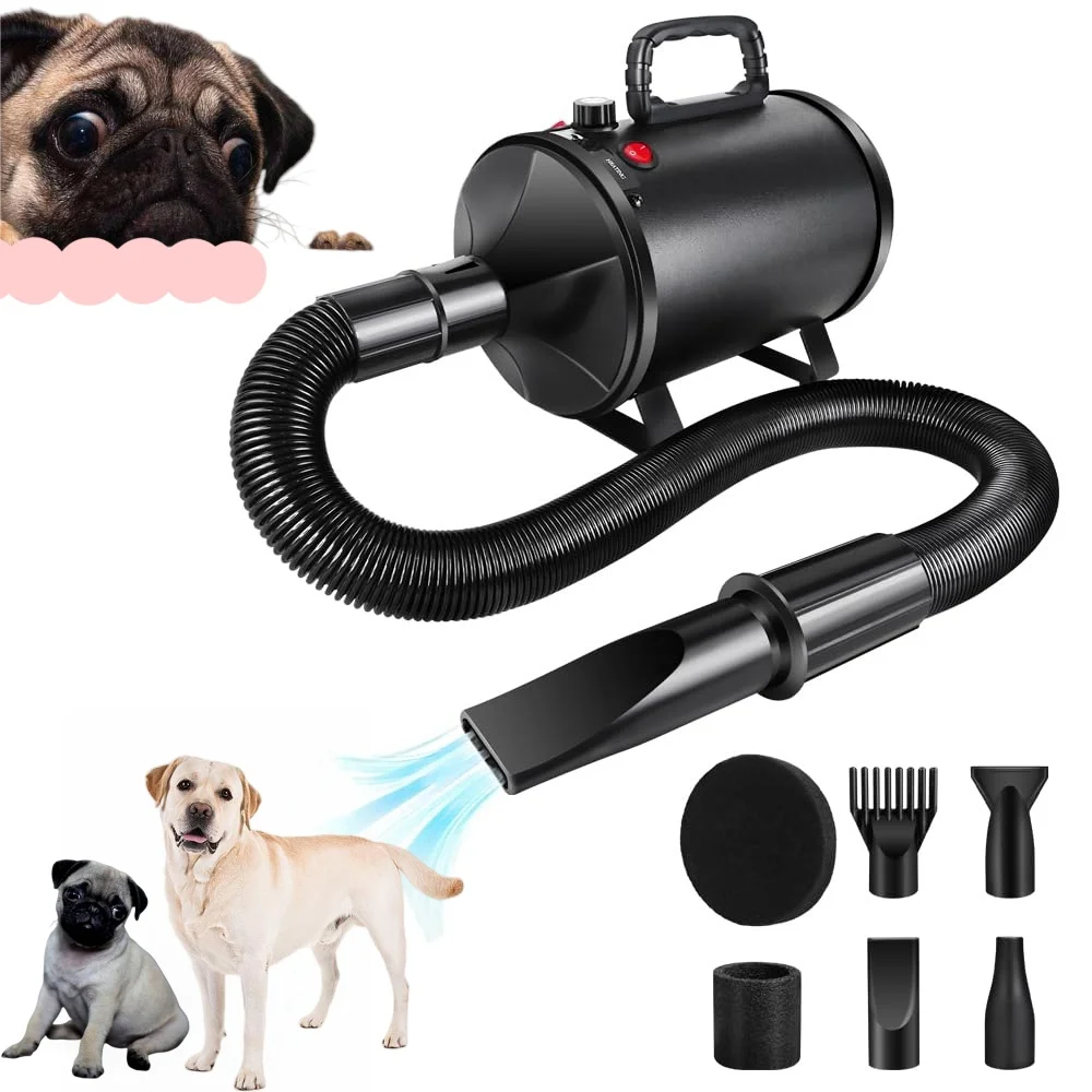 Negative Ion Smart Pet Blower Negative Ion large dog Pet Hair Dog Hair Dryer Blower 3500W with 4 Nozzles Hair Dryer for Pets Pet