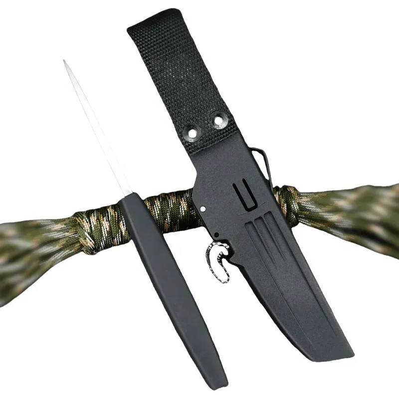 TH2 ตรงใบมีดมีด 4CR13MOV ใบมีด TPE Handle ยุทธวิธีป้องกันตัวเอง EDC Survival เครื่องมือมีดล่าสัตว์