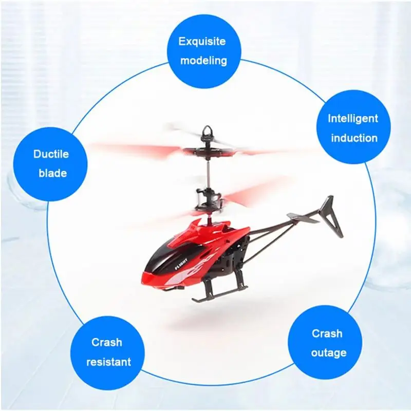 Novelty Kids Aircraft Toys Induction Hover Helicopter Toy High-Tech Hand-Controlled Drone Interactive Dual Wing Outdoor Gift