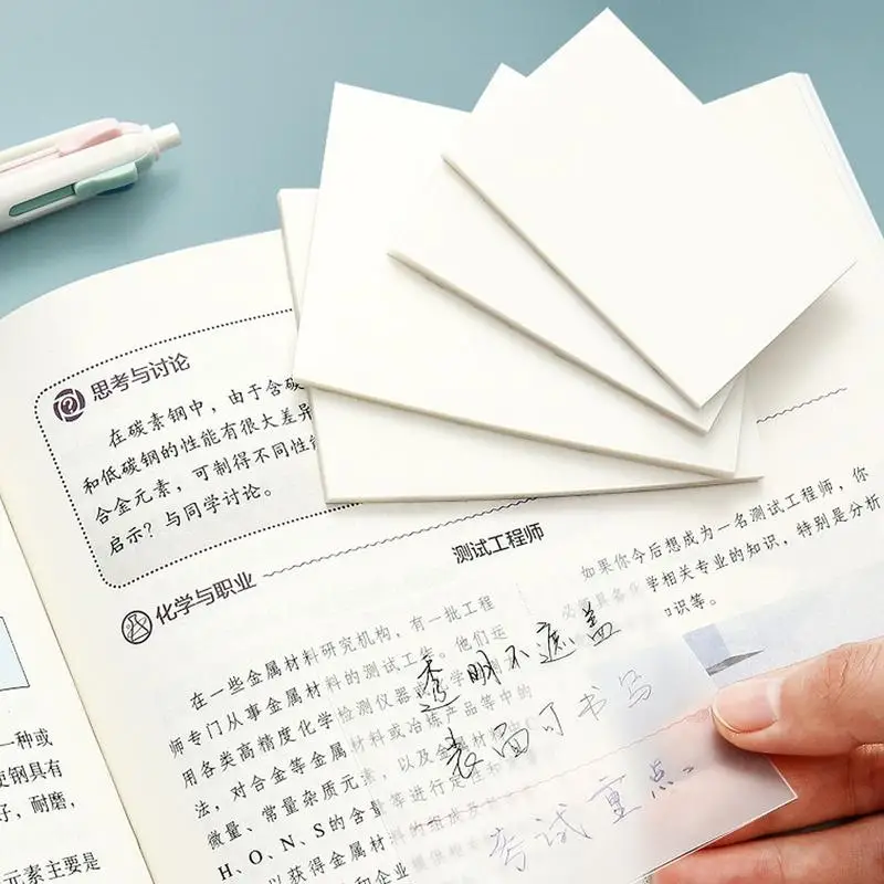 Translucent Sticky Notes 50 Sheets Self-Adhesive Clear Sticky Notes Self-Adhesive Translucent Note Pads School Stationery Office