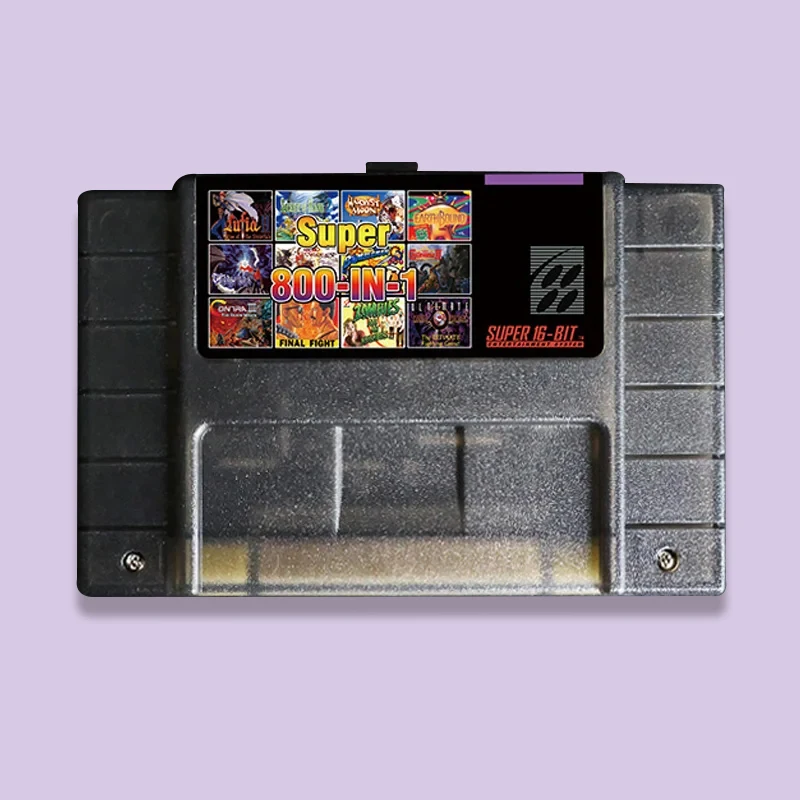 Super 800 in 1 Game Cartridge with SD card For SNES 16 Bit Support Original USA NTSC Consoles