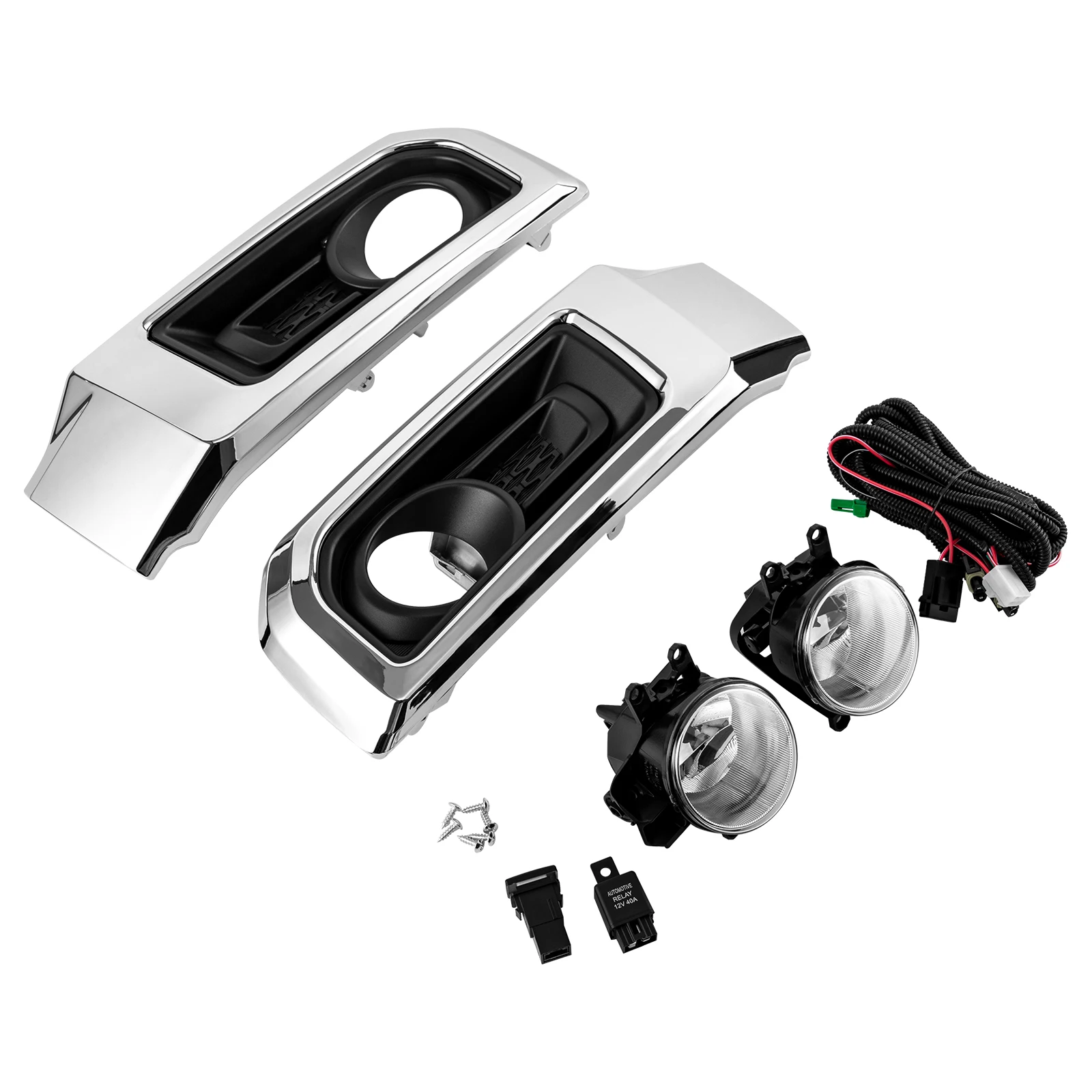 المصد الأمامي للقيادة مصابيح الضباب H16 مع الحواف يناسب 2014-2020 Toyota 4Runner Limited