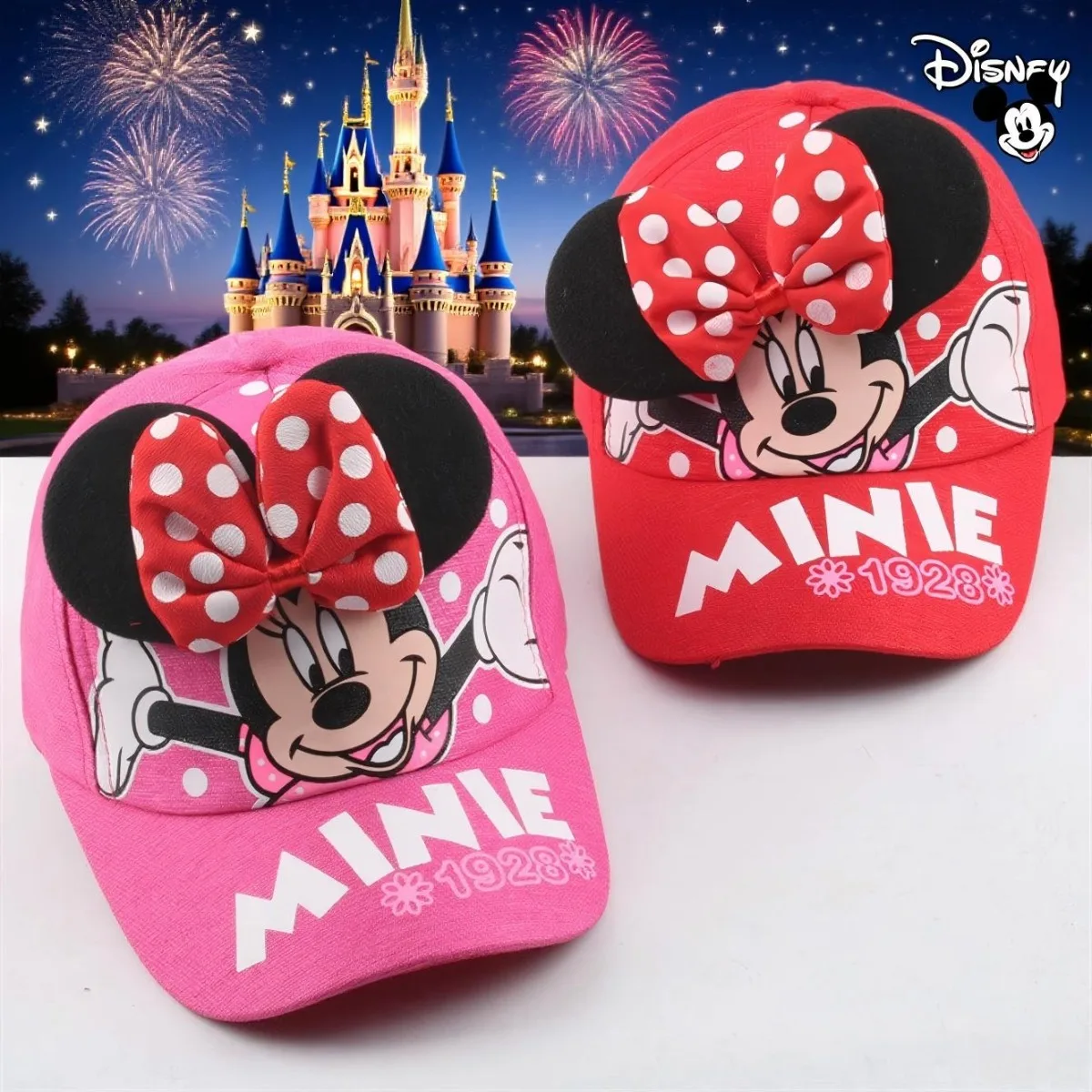 

Disney Children Mickey Minnie Cartoon Baseball Cap Peaked Caps Baby Girls Boys Adjustable Kids Princess Hat Festival Gift