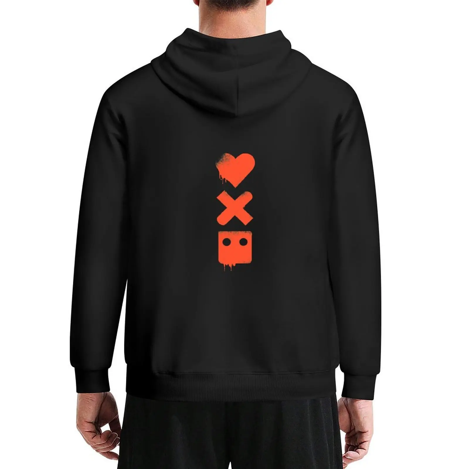

love death robots -Red Paint Vertical Hoodie fashion men men's coat men's winter sweater men clothing graphic hoodies