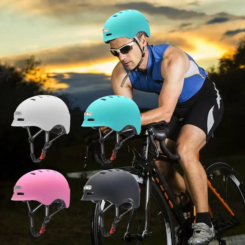 Bike Helmets with LED Lights | Bicycle Helmets USB Rechargeable Front & Back LED Light | Bicycle Helmets for Adults Bike Skatebo