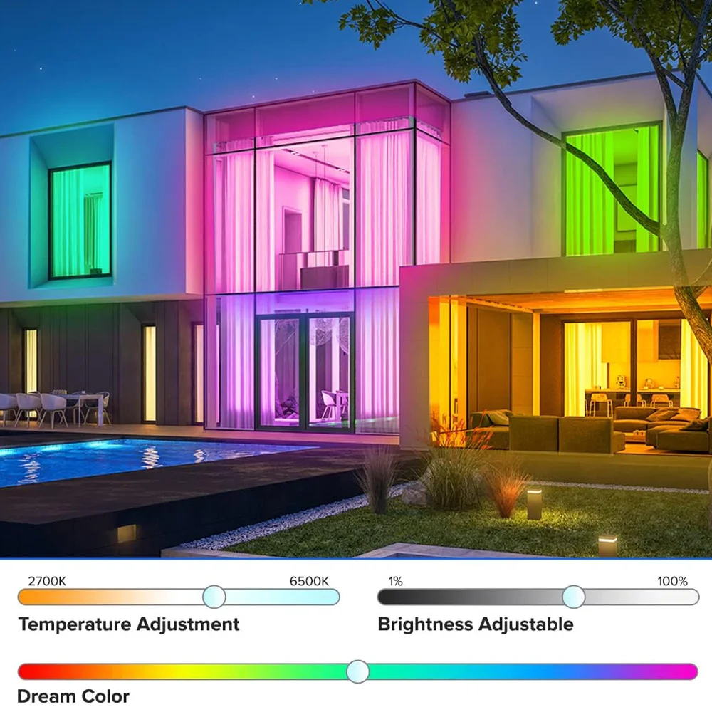 WT5 WiFi RGB+CCT Light LED Controller 12V 24V RF 4-zone Wall Mounted Touch Remote Tuya Smart Life APP for Alexa Google Assistant