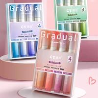 4 PCS Colored Highlighter Pens Set Kawaii School Supplies Marker Pens Cute Korean Stationery