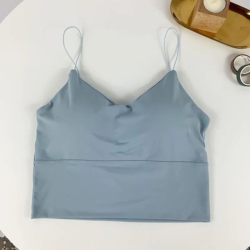 Summer Bra 2021 Women Ice Silk Crop Top Seamless Tube Top Bra Underwear Korean Fashion Solid Padded Bralette Summer Vest Bra