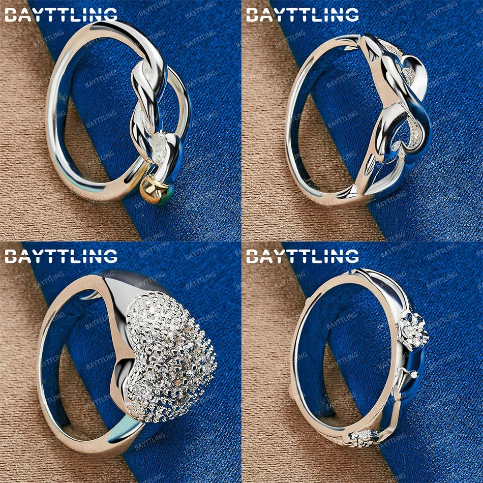 

Luxury 925 Sterling Silver 7/8/9/10 Exquisite Double Heart Braided Ring Women's Accessories Jewelry Gift Wedding