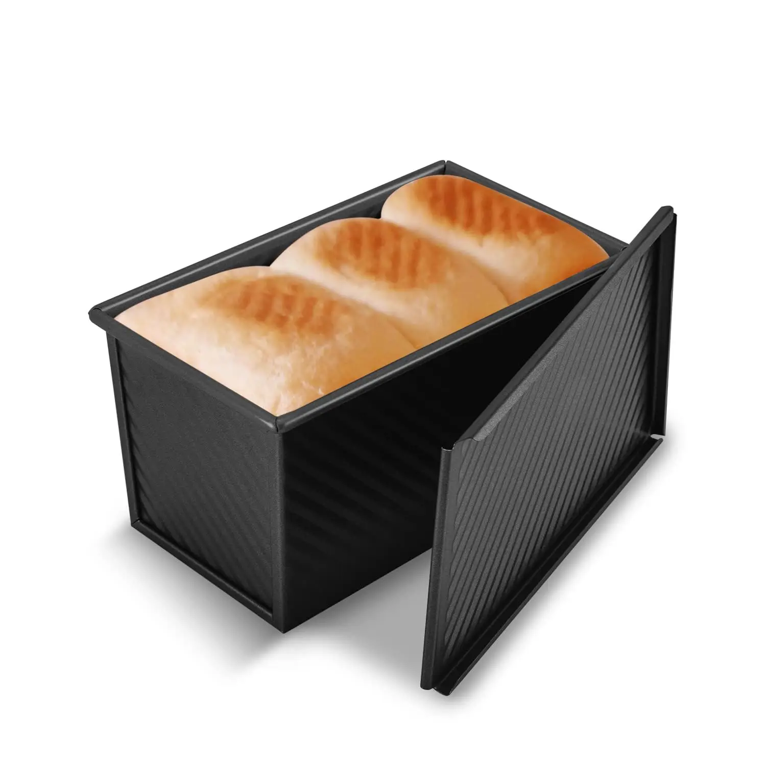 Carbon Steel Pullman Loaf Pan with Lid Non-Stick Bread Toast Mold Heavy Duty Bread Pan with Dough Scraper Baking Supplies