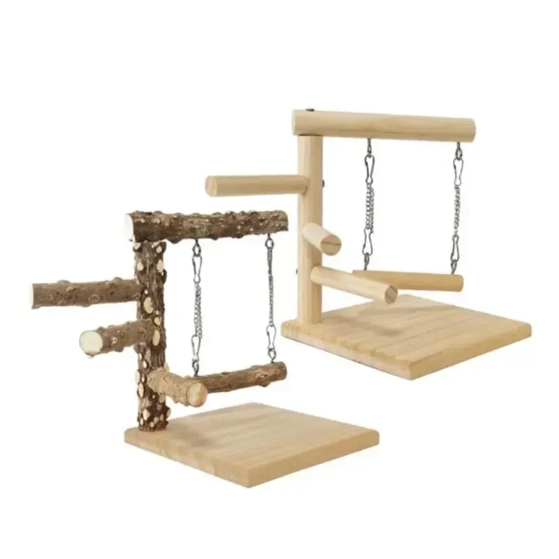 Solid Wood Parrot Stand Training Rack Bird Toy Supplies Training Rack Parrot Stand Pole Interaction Parrot Toys