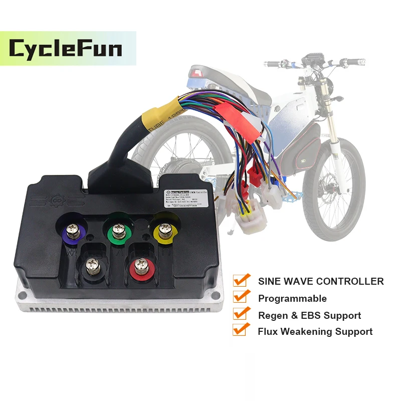 

FarDriver 3KW-6KW ND96450 DC 170A High Power Sine Wave Controller With Bluetooth For Electric Motorcycles Scooter Accessories