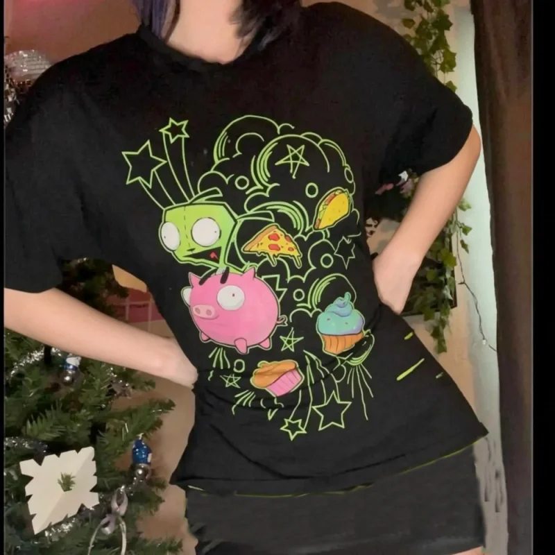 Women'S Fashion From The 90S - Women's Vintage Invader Zim Cartoon Print