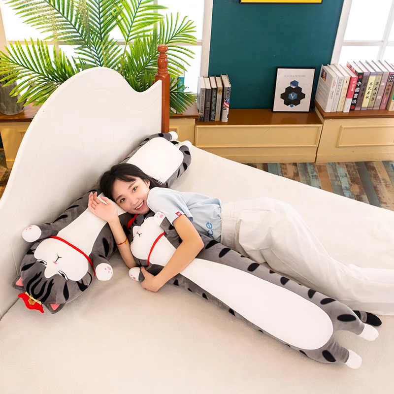 60-130cm Kawaii Soft Long My Emperor Cat Pillow Stuffed Toy Plush Animal Pillow Sleep Pillow Home Decor Gifts Dolls for Children