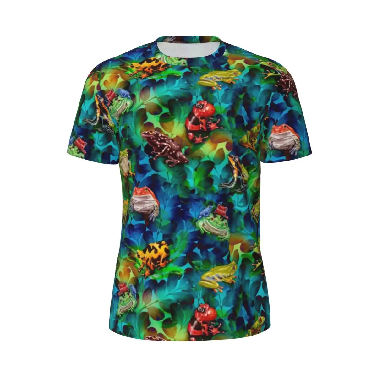 Colorful Frog Art T-Shirt Watercolor Animal Popular Sportswear T Shirts Short Sleeve Quick-drying Tops Summer Awesome Top Tees