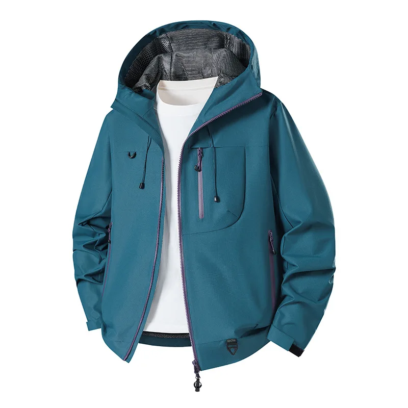 Cargo Jacket Men Spring Casual Waterproof Windbreaker Camp Jackets Fashion Casual Hiking Jacket Coat Male Outdoor Outerwear