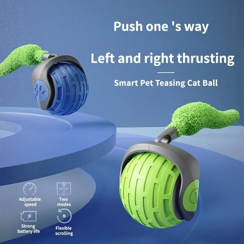 Interactive Cat Toys Ball Auto Electric Rolling Ball Toys for Cat Pet Smart Automatic Teaser USB Rechargeable Cat Toy