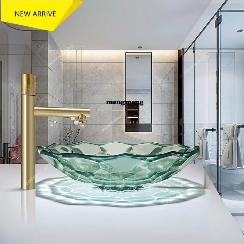 

Раковина из хрустального стекла M138 для ванной комнаты в отеле, квартире, раковина для мытья рук, раковина для балкона